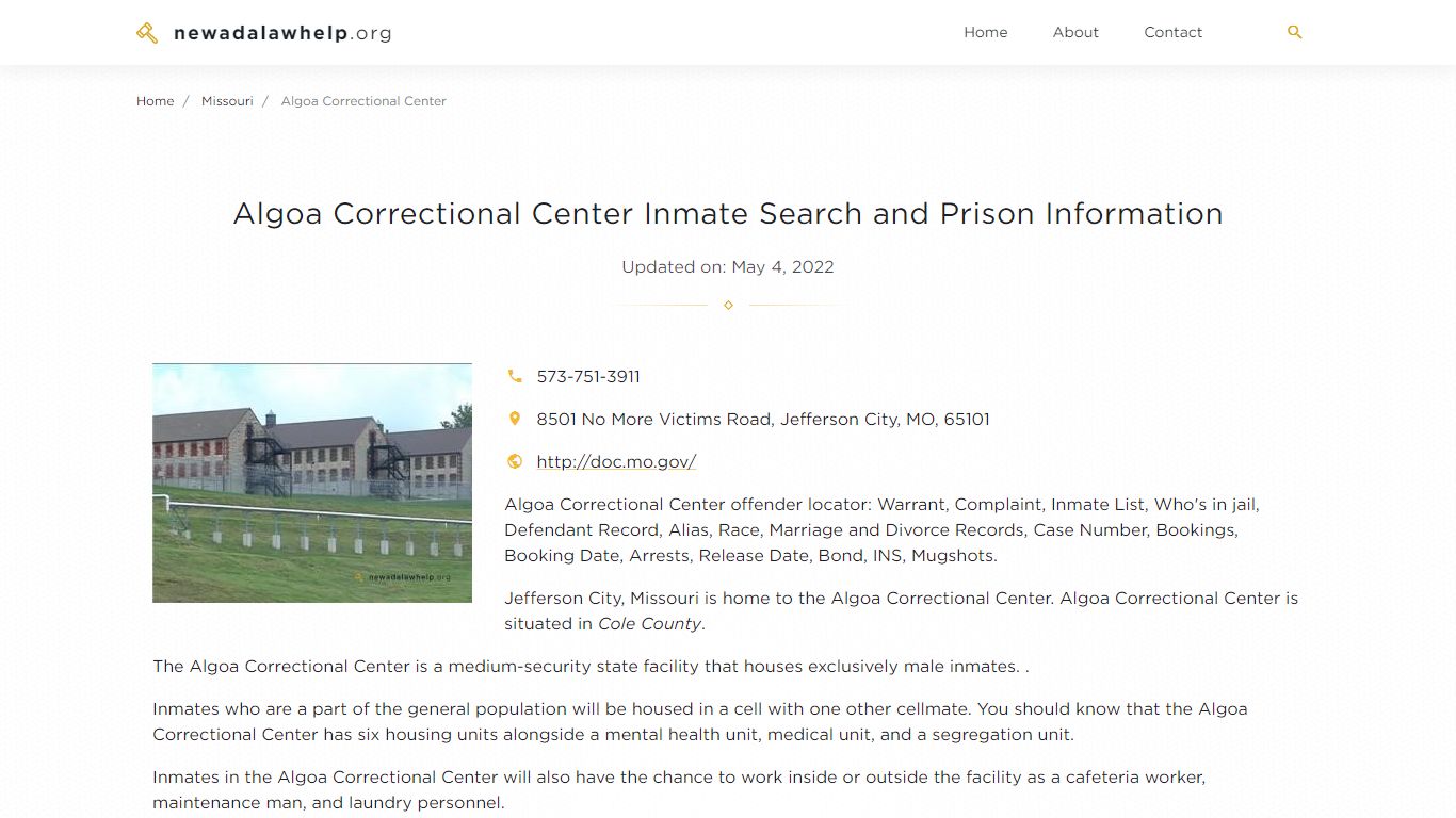 Algoa Correctional Center Inmate Search, Visitation, Phone no ...